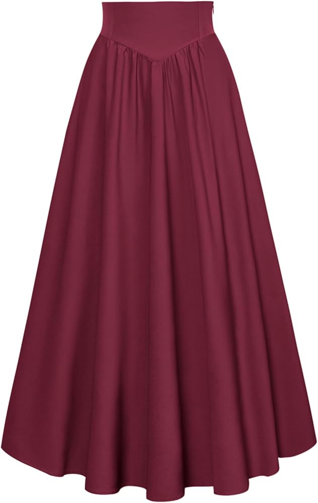 Scarlet Darkness Women Renaissance Maxi Skirt Flowy Long Skirts Victorian High Waisted Skirt | Amazon (US)