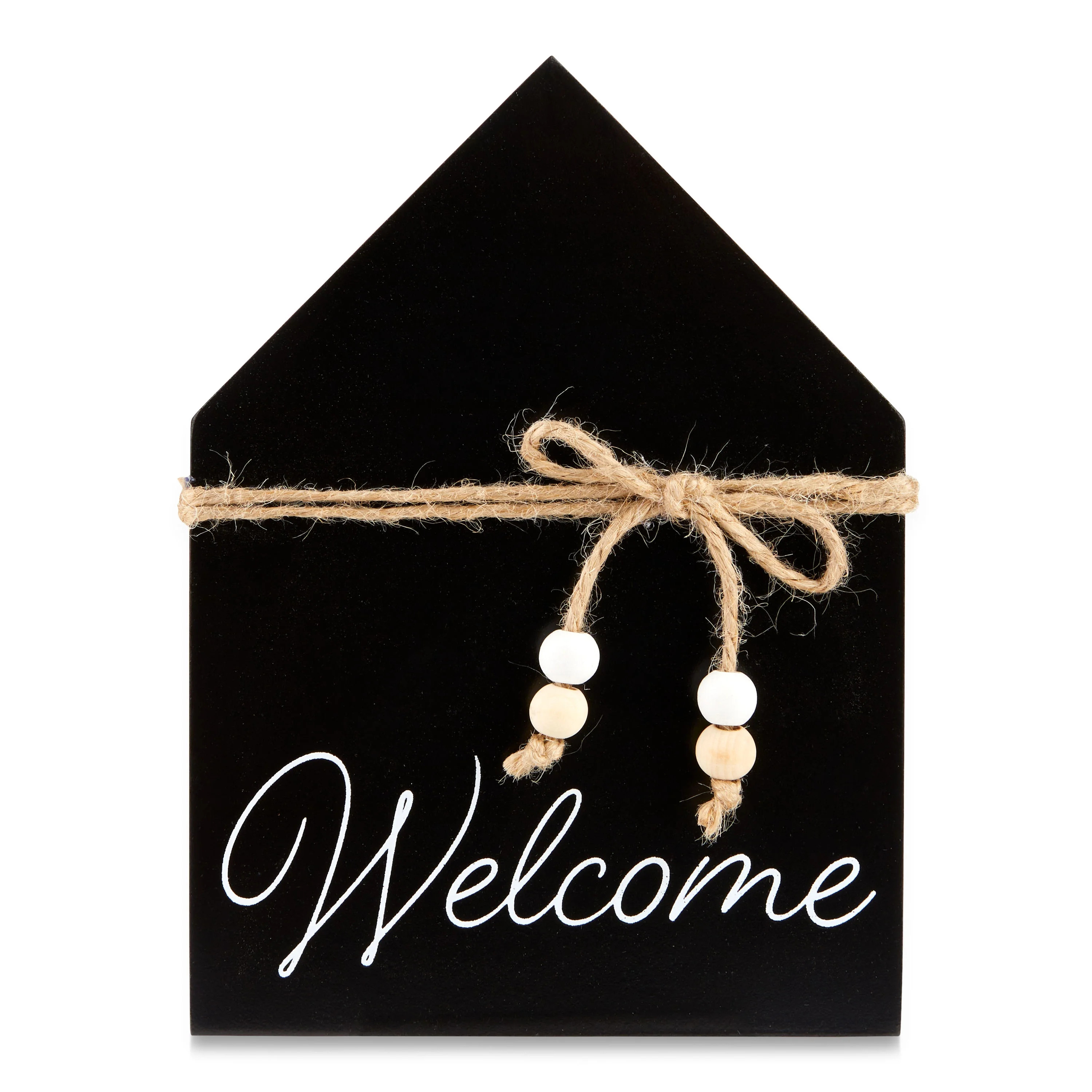 Harvest Wooden Welcome House Shape Sign, Black, 7.75-in (H), Tabletop Decoration, Way to Celebrat... | Walmart (US)