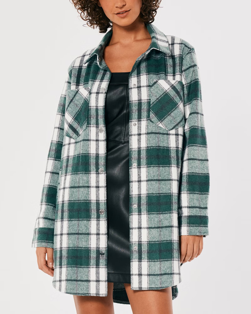 Women's Longer Length Shirt Jacket | Women's Jackets & Coats | HollisterCo.com | Hollister (US)