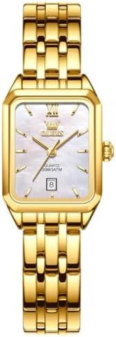 OLEVS Ladies Watches, Small Face Square Watches for Women, Luxury Gold Women Wristwatch, Elegant ... | Amazon (UK)