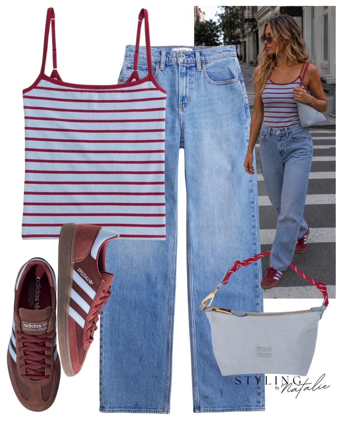 Stripe camo top and denim jeans, adidas Spezials, Miu Miu bag.
Summer outfit, casual, city style

#LTKuk #LTKsummer #LTKeurope