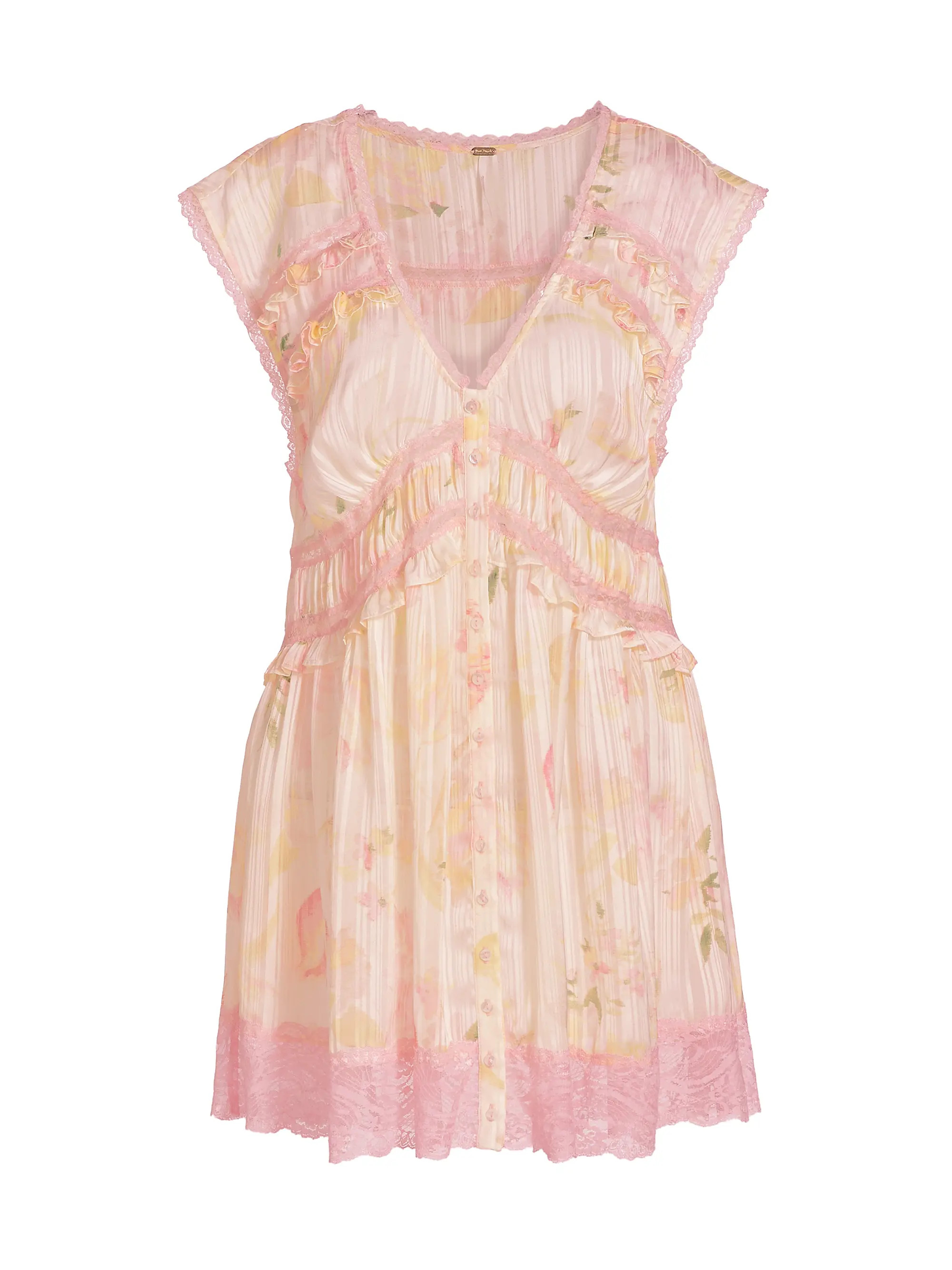 Spring Fling Floral & Lace Minidress | Saks Fifth Avenue