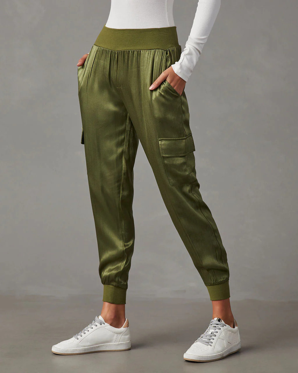 Luxe Look Satin Pocketed Joggers | VICI