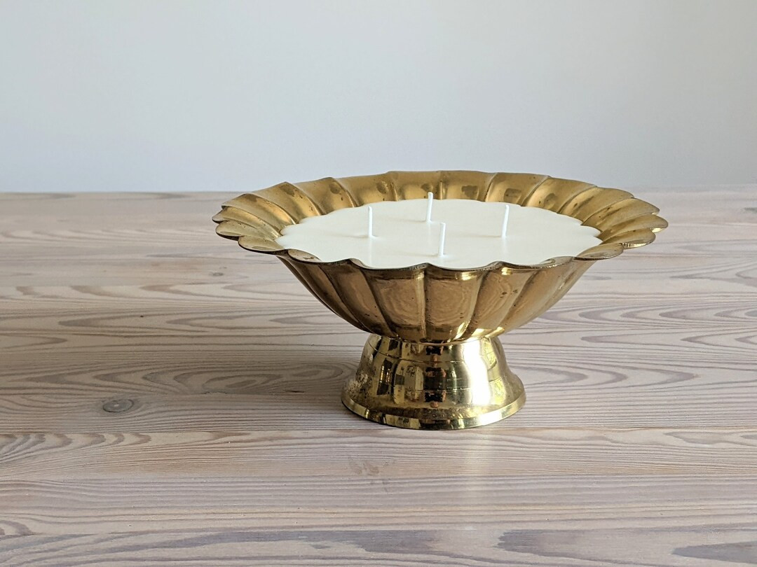Vintage Brass Candle  Brass Scallop Candle  Brass Scallop - Etsy | Etsy (US)