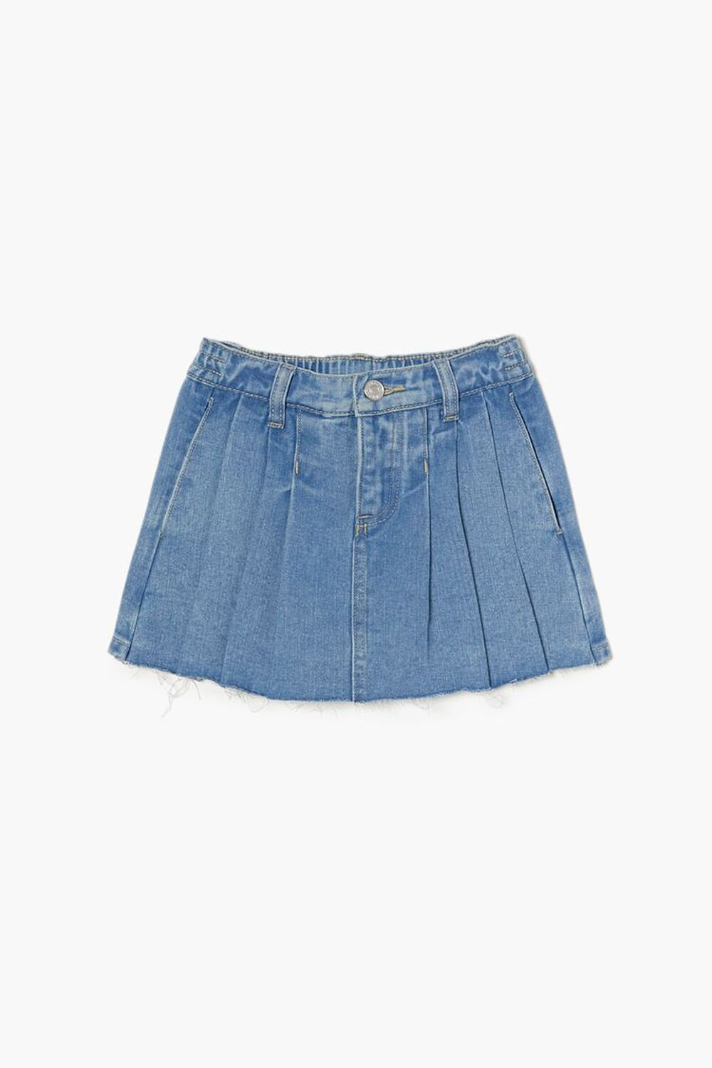 Girls Pleated Denim Mini Skort (Kids) | Forever 21 (US)