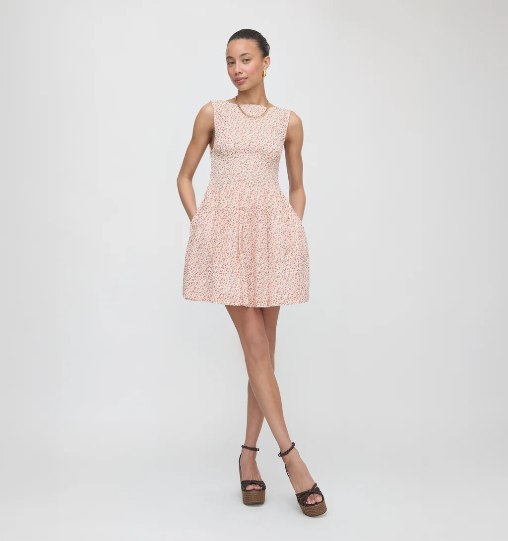 The Cosima Mini Nap Dress - Ivory Geo Ditsy | Hill House Home US