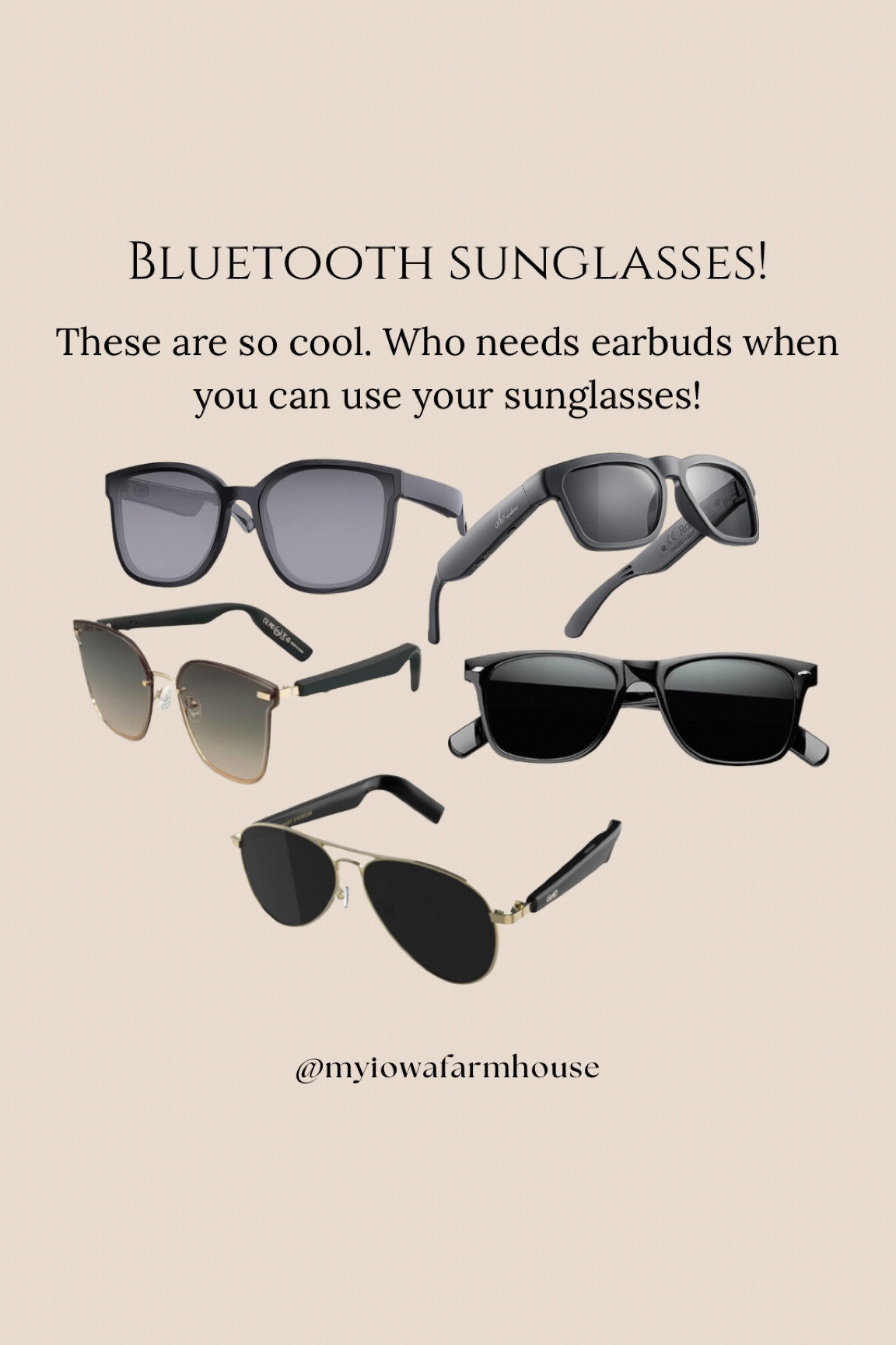 These Bluetooth sunglasses are so cool. Put these on and you can use them just like you would your earbuds. 
Amazon finds. 

#LTKGiftGuide #LTKFindsUnder100 #LTKFindsUnder50
