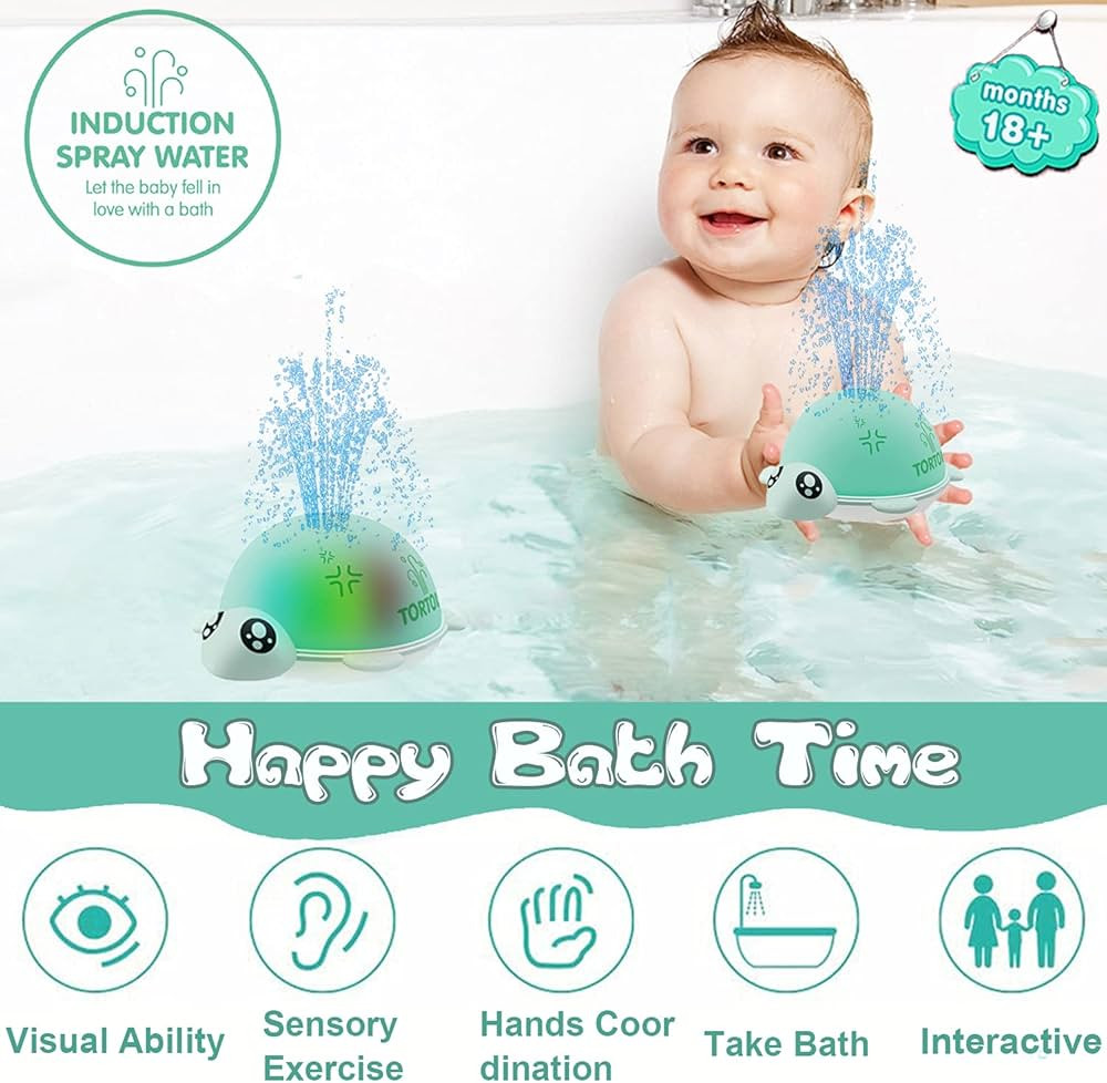 Baby Bath Toys, Automatic Spray Water Bath Toys, Light Up Bath Toys for Toddlers Kids, Sprinkler ... | Amazon (US)