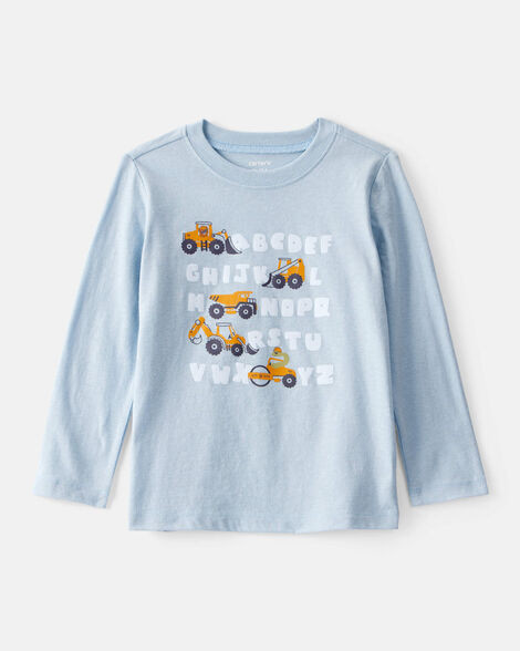 Toddler Boy Construction Alphabet Long-Sleeve Graphic Tee - Blue | Carter's Inc