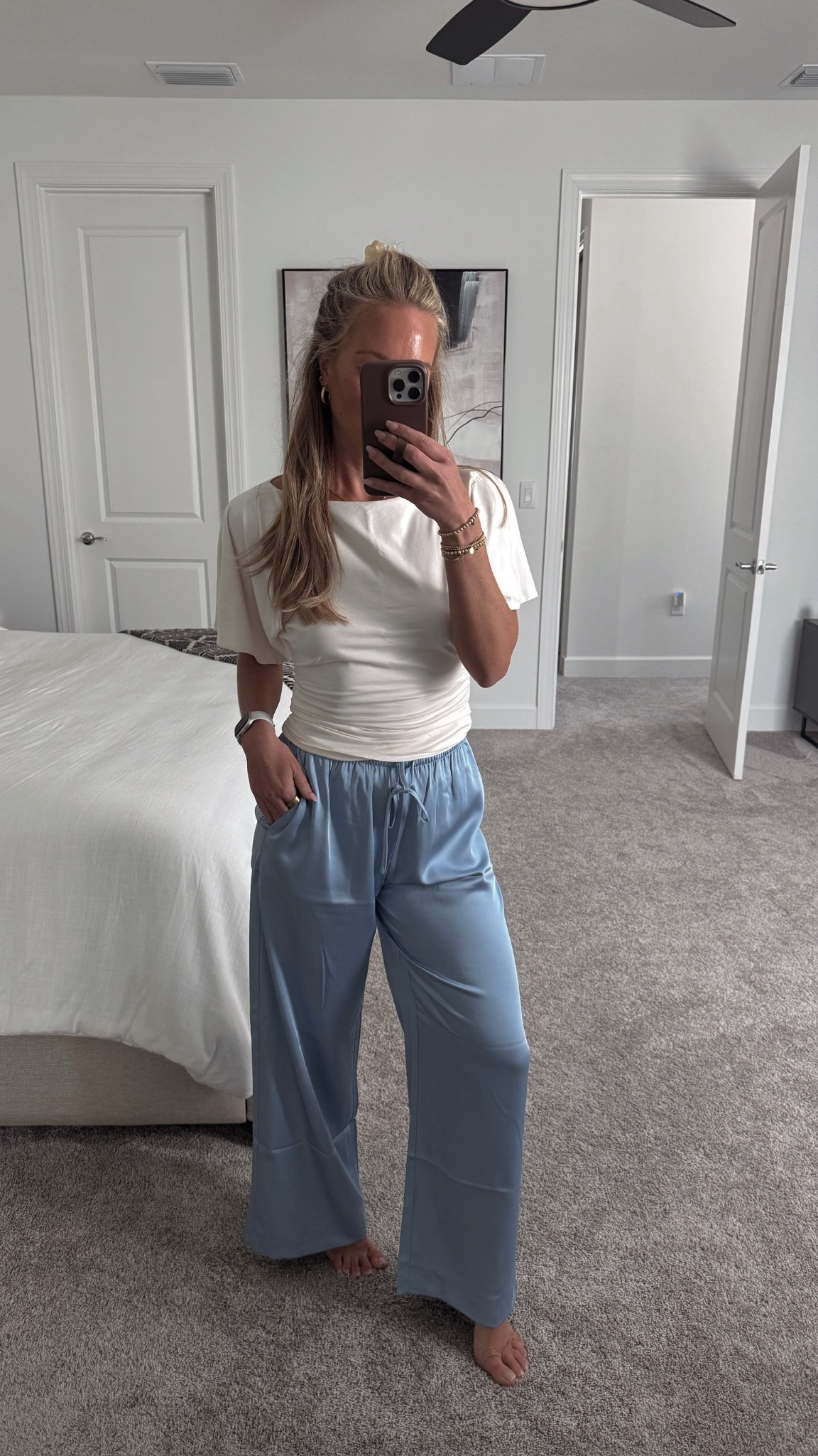 The Satin pull on pant + flutter sleeve top from my @abercrombie try-on are on sale right now! 

Abercrombie sale, Abercrombie pull on pants, Abercrombie elevated lounge, elevated essentials, satin pants 

#LTKSeasonal #LTKsalealert #LTKstyletip