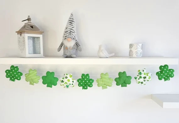 St. Patrick's Day Garland shamrock garland mantle garland homemade decor Reusable Decorations gar... | Etsy (US)