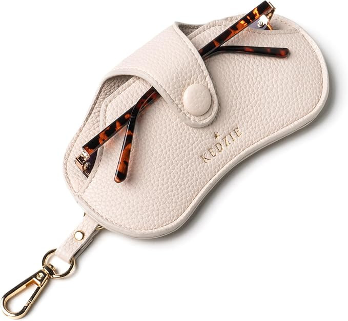 KEDZIE Eclipse Eyewear Case Unisex Vegan Leather Eyeglass Case Pouch with Snap Closure | Amazon (US)