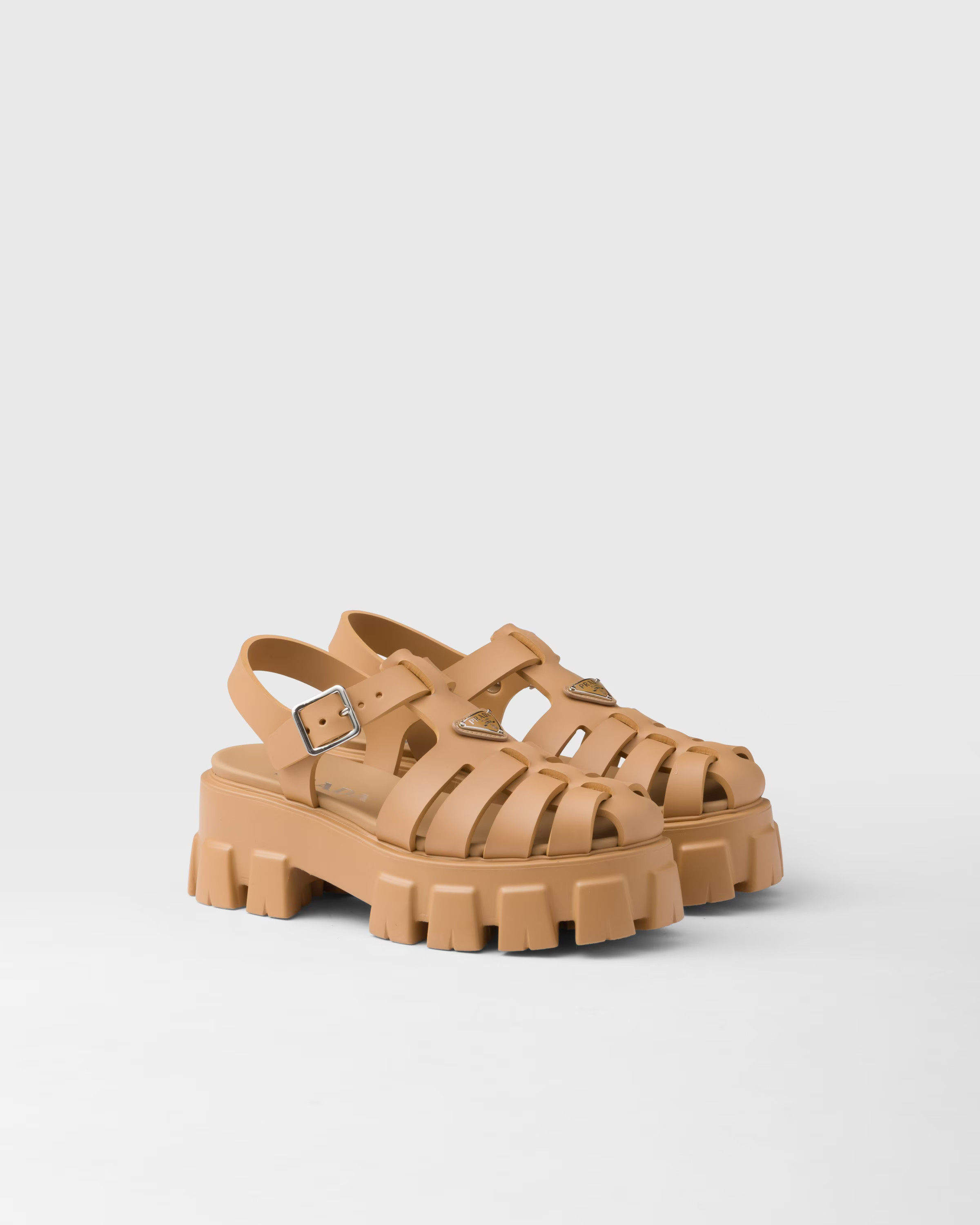 Barley Rubber Monolith Sandals | PRADA | Prada US