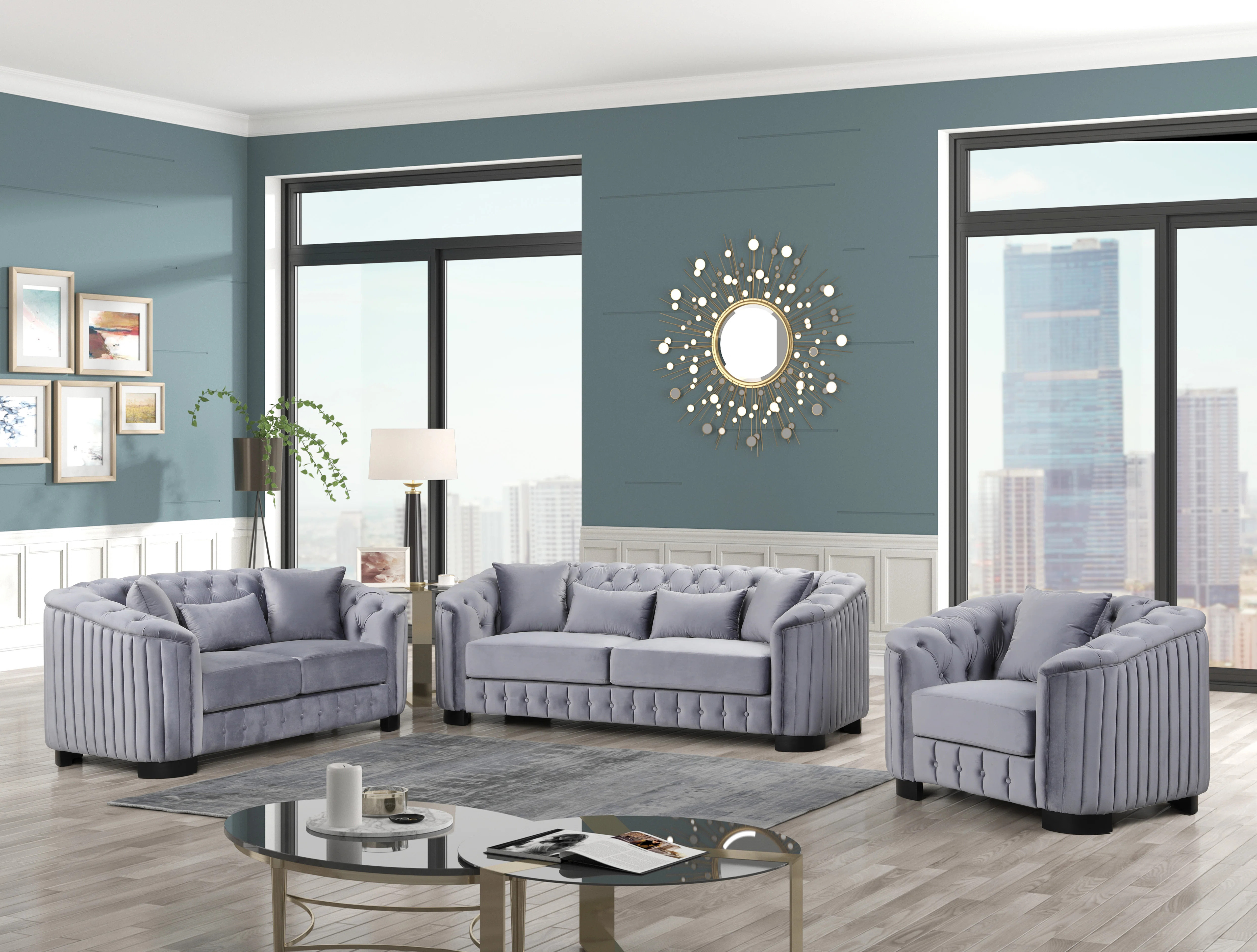 Wanda 3 - Piece Velvet Living Room Set | Wayfair North America