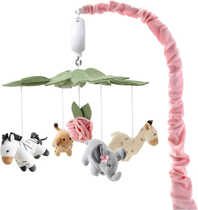 The Peanutshell Crib Mobile for Girls - Soft Pink Musical Baby Crib Mobile with 12 Lullabies, Cut... | Amazon (US)
