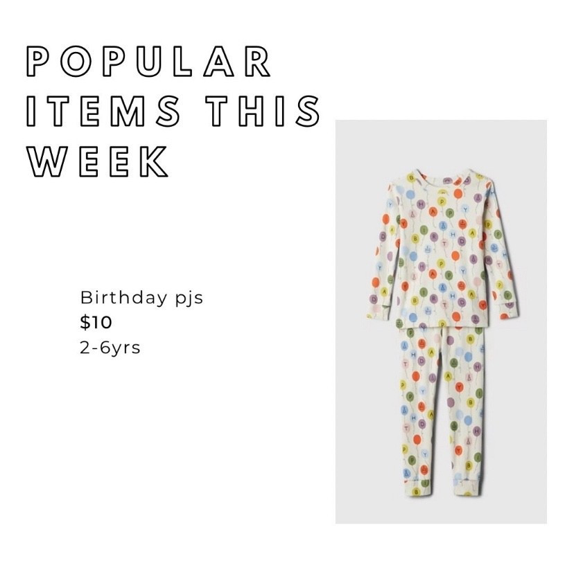 Sale, $10,, birthday PJs, sizes 2y-6y 

#under25 #under15 #budgetfriendly #budgetfinds #salefinds #birthday #kidbirthday #babybirthday   

#LTKKids #LTKSaleAlert #LTKFindsUnder50 #LTKGiftGuide