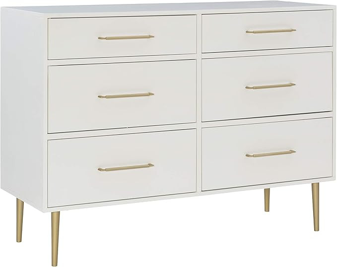 Linon Lennon White Six Drawer Dresser | Amazon (US)