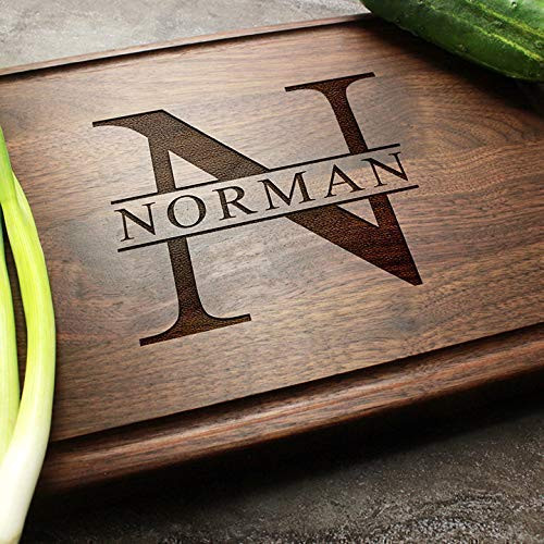 Personalized Custom Engraved Cutting Board - Minimalist Initial Monogram Design for Wedding or En... | Amazon (US)