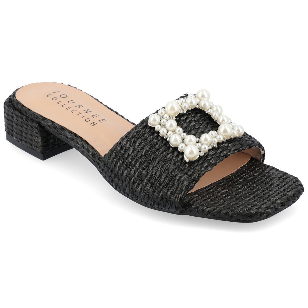 Journee Collection Womens Justina Tru Comfort Foam Slip On Raffia Flat Sandals | Target