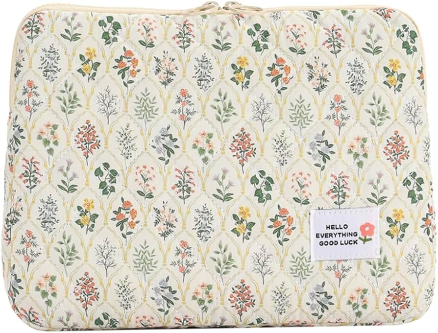 Puffy Laptop Sleeve Case Cute Computer Bag, 14 Inch Flower Printed Quilted Laptop Carrying Cases,... | Amazon (US)
