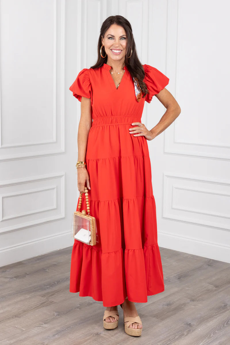 Emma Dress- Red | Avara
