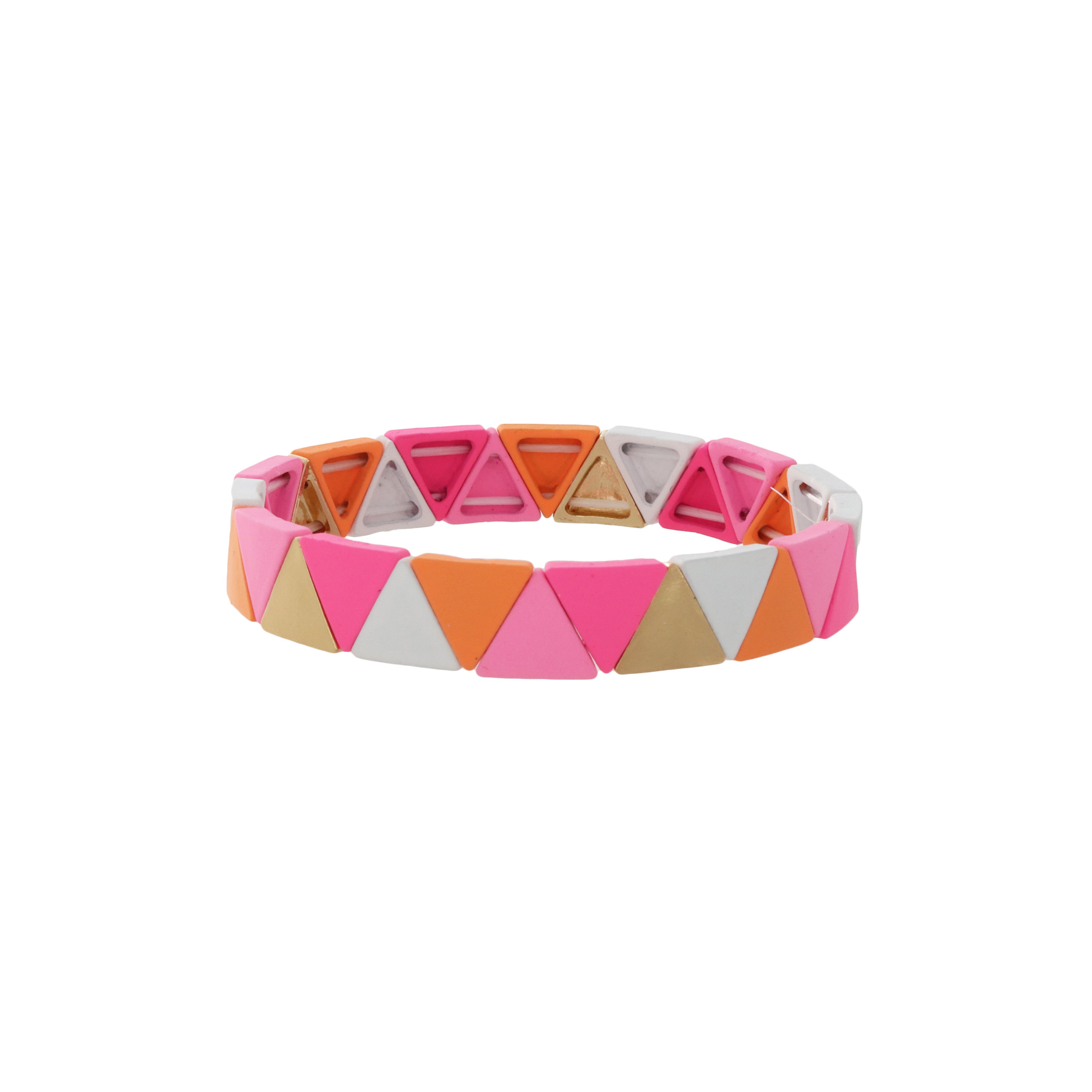 No Boundaries Pink, Orange, and Gold Tone Tile Bracelet | Walmart (US)