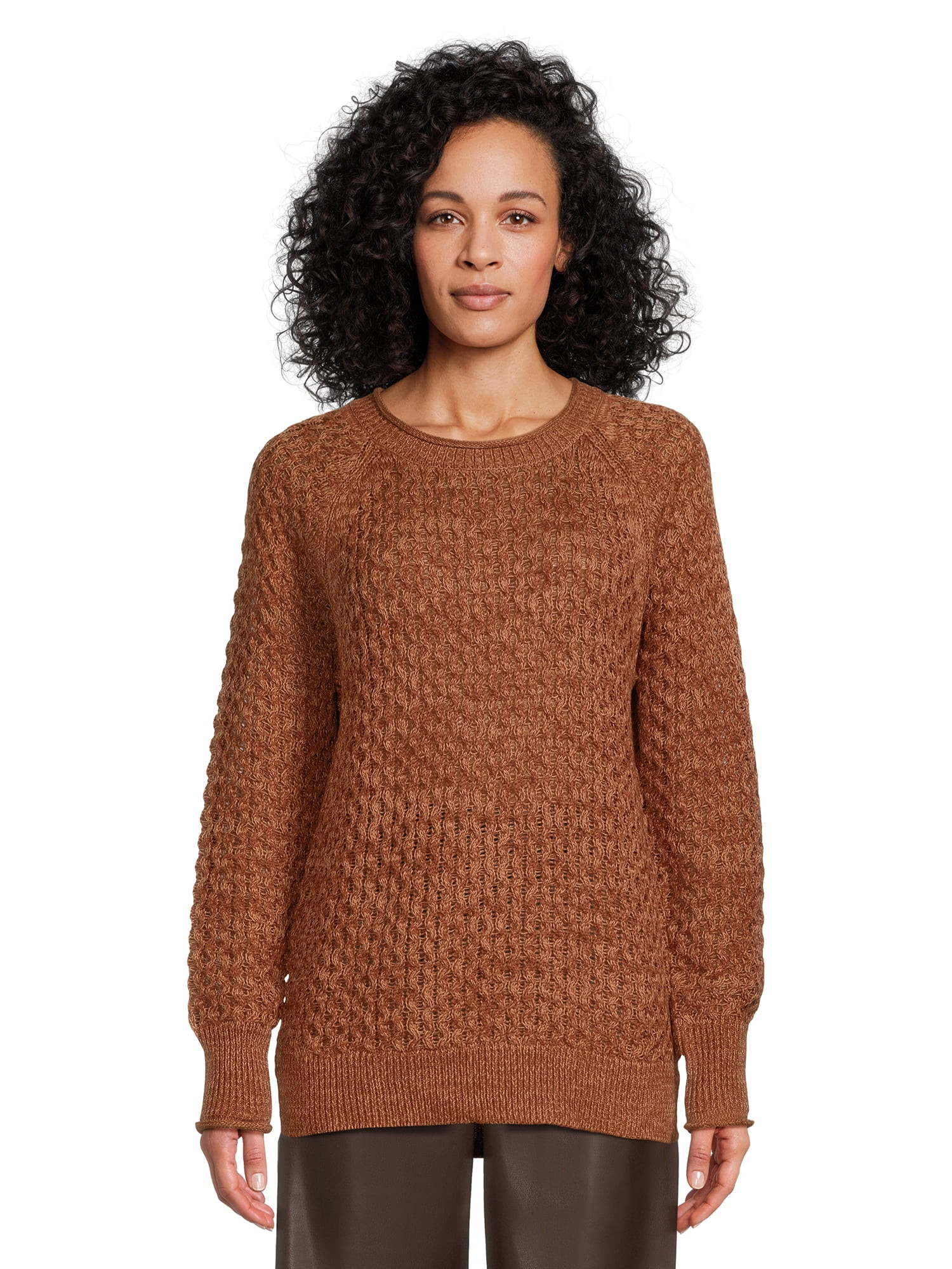 Time and Tru Women's Textured Hi-Lo Sweater, Midweight, Sizes XS-XXXL | Walmart (US)