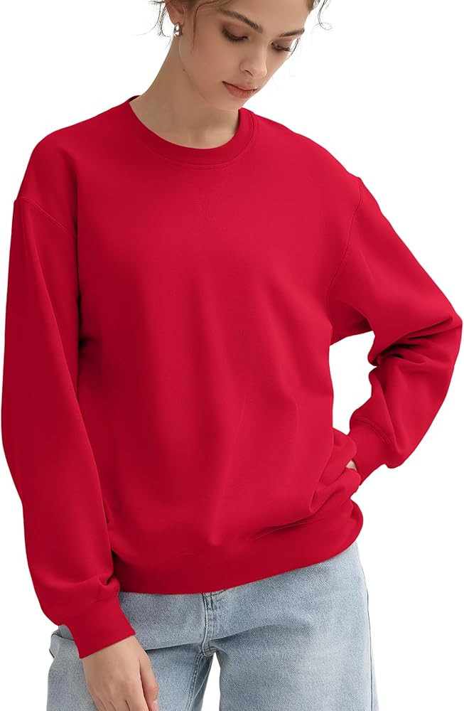 PUMIEY Women's Oversized Sweatshirt Crewneck Long Sleeve Loose Pullover Tops Fall Fashion Airy Co... | Amazon (US)