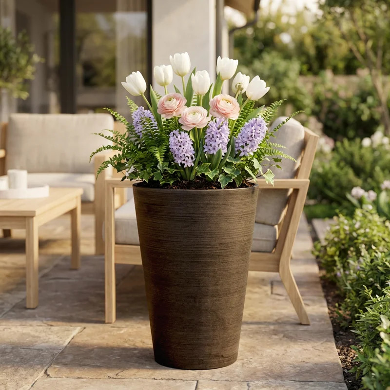 Miley Tall Round Taper Pot Planter | Wayfair North America