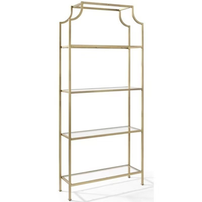 Metal Glass Bookcase in Antique Gold - Pemberly Row | Target