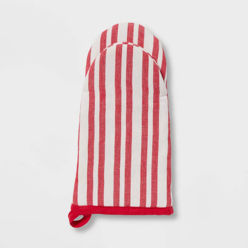 Cotton Striped Oven Mitt Red - Threshold™ | Target