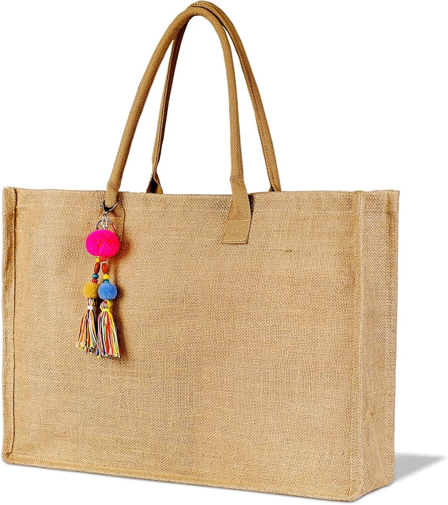 Genovega Extra Large Beach Tote With Pockets | Amazon (US)