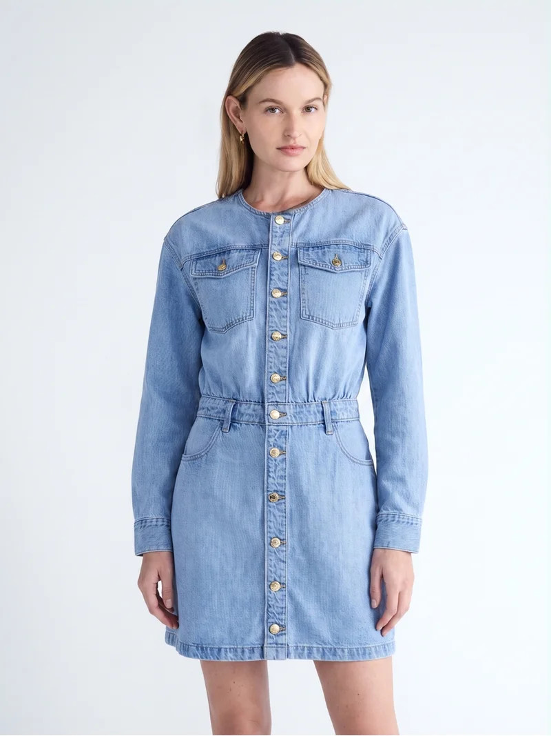 Scoop Women's and Women's Plus Mini Button Front Dress, Sizes XS-4X | Walmart (US)