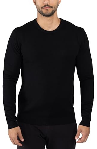 X RAY Mens Crew Neck Sweater Slim Fit Midweight Pullover Sweater for Men for Casual Dressy Wear (Big & Tall Available), Black, X-Large | Amazon (US)