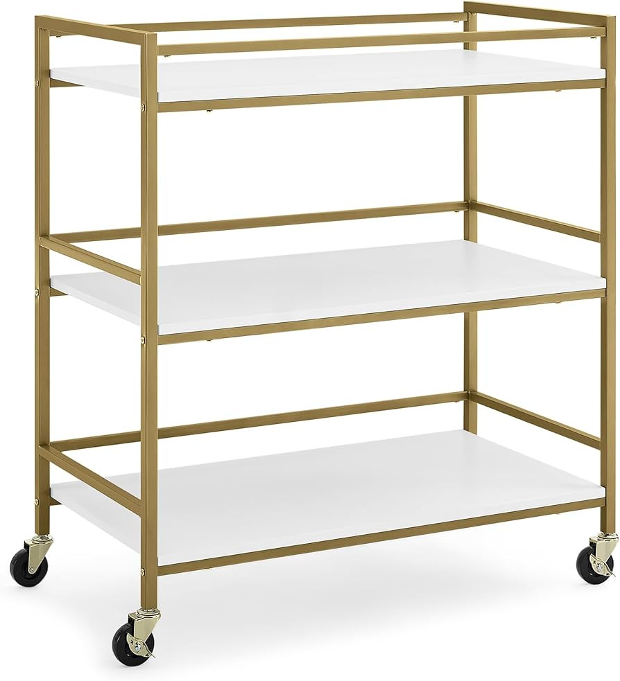 Delta Children Jade Changing Table/Cart, White Melamine/Bronze | Amazon (US)