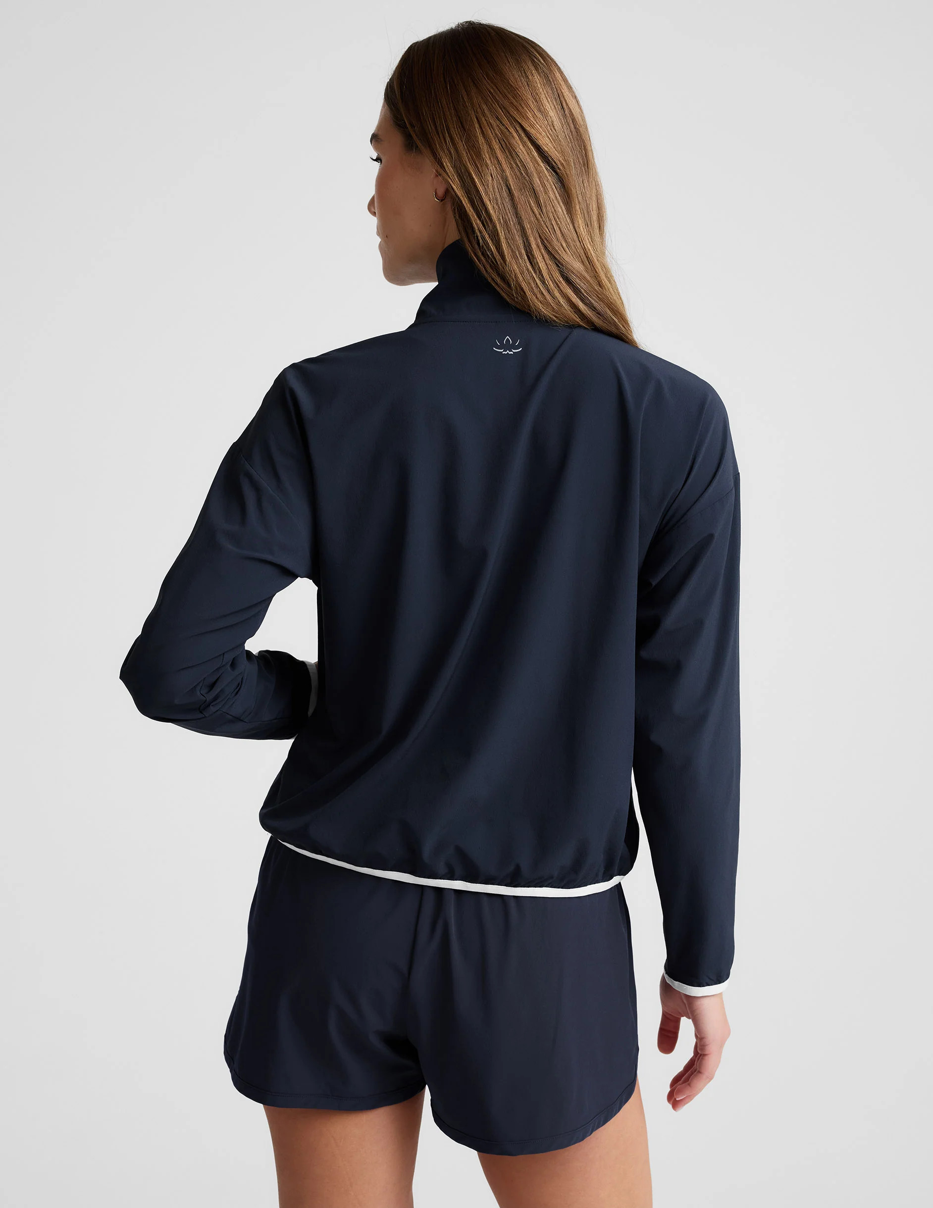 Stretch Woven Course Contrast Half Zip Pullover | Beyond Yoga | Beyond Yoga