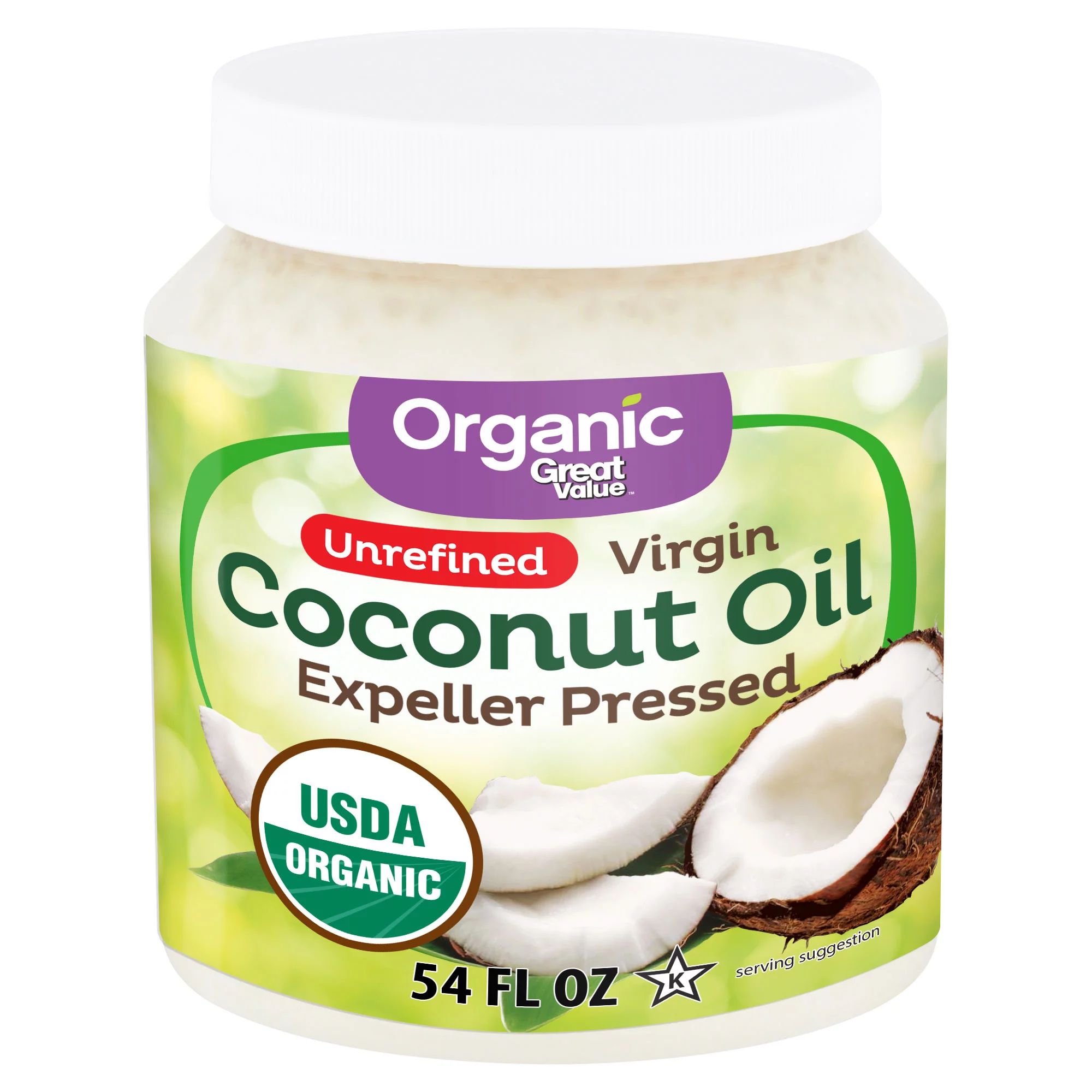 Great Value Organic Unrefined Virgin Coconut Oil, 54 fl oz | Walmart (US)