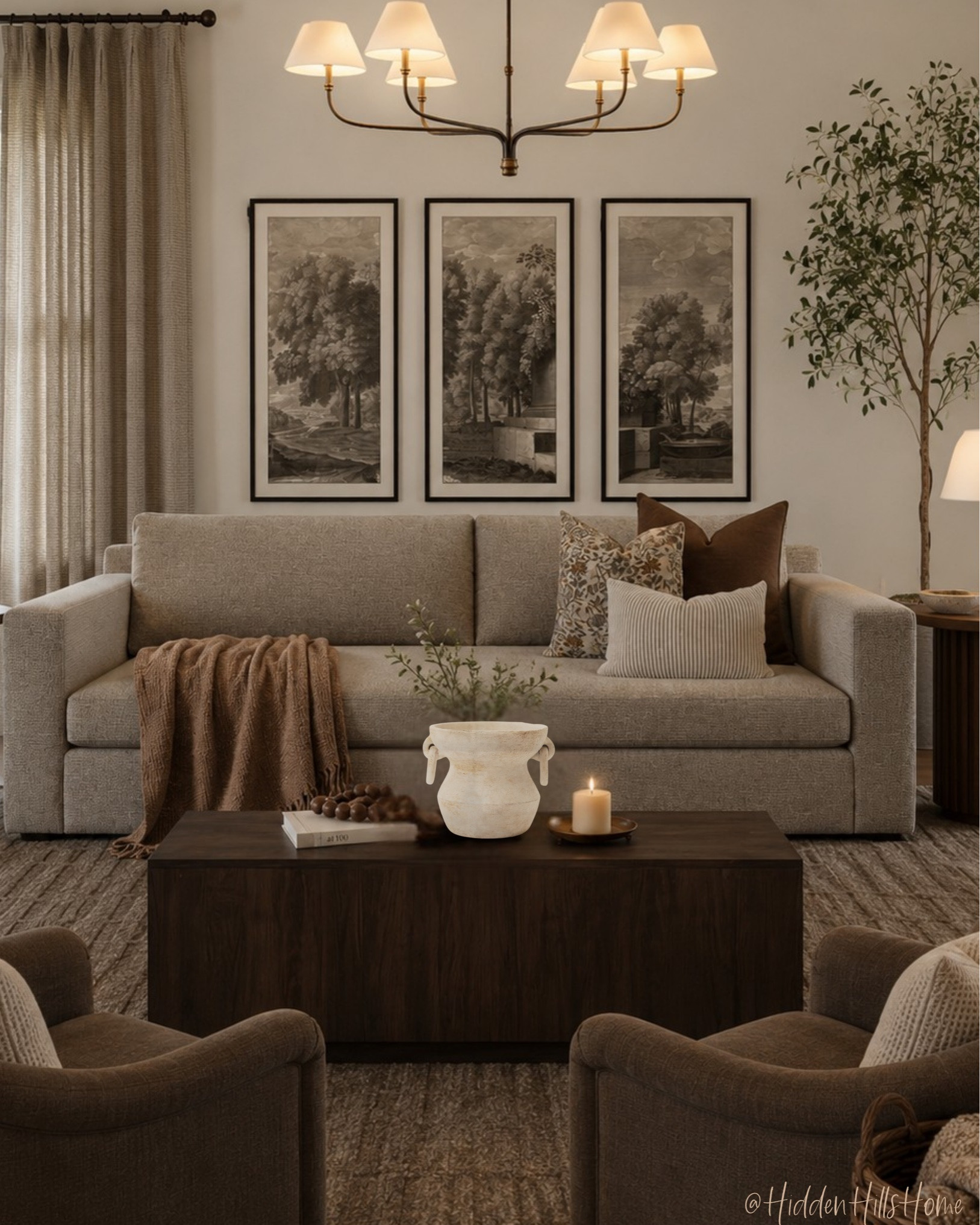 Cozy living room design, living room decor ideas, living room mood board, sofa, accent chairs, coffee table, olive tree, living room design

#LTKHome #LTKSaleAlert #LTKSeasonal