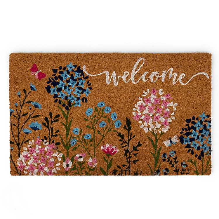 Welcome Multicolor Floral Doormat | Kirklands Home | Kirklands