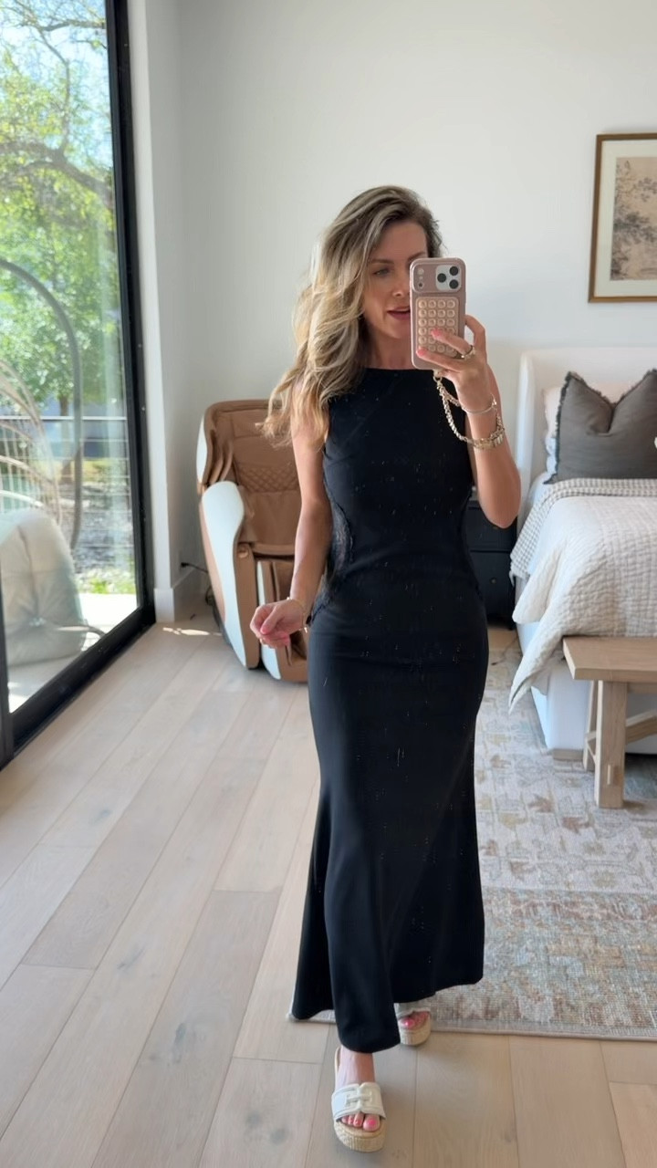 Petal + Pup try on haul! I have some really great and affordable spring Easter dress or spring wedding dress options to share! 

If you need a black tie wedding or cocktail dress this one is so pretty! Love the lace cutout detail and the boat neckline! Wearing size XS 

#LTKPetite #LTKOver40