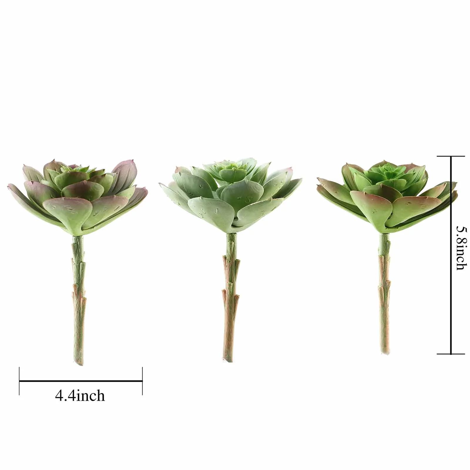 BalsaCircle 3 Green Assorted 6" Artificial Faux Succulent Picks Echeveria Rosettes Stems - Walmar... | Walmart (US)