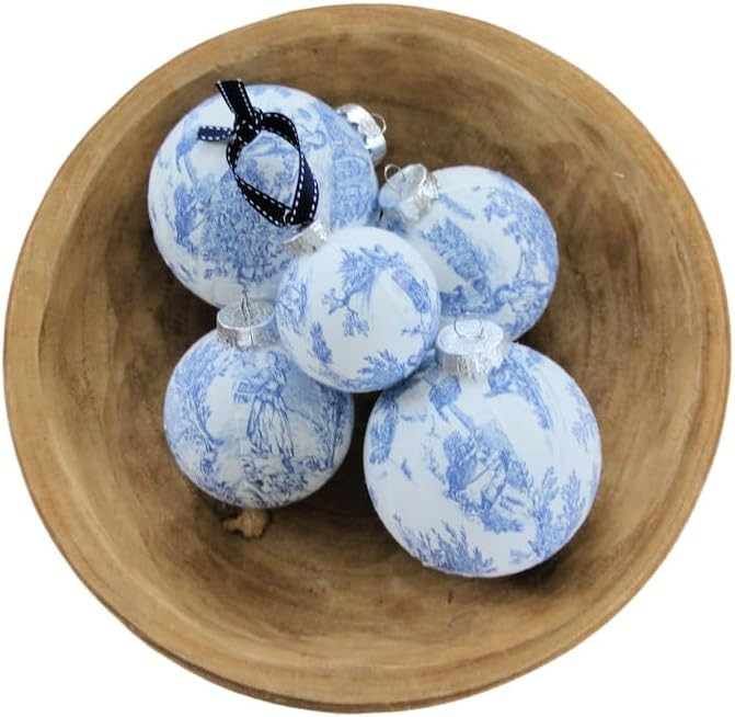 Blue Toile Christmas Ornaments, Mordern Christmas Decoration, Christmas Ball, Christmas Haning Or... | Amazon (US)