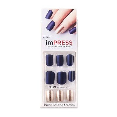 Kiss imPRESS False Nails Navy - 30ct | Target