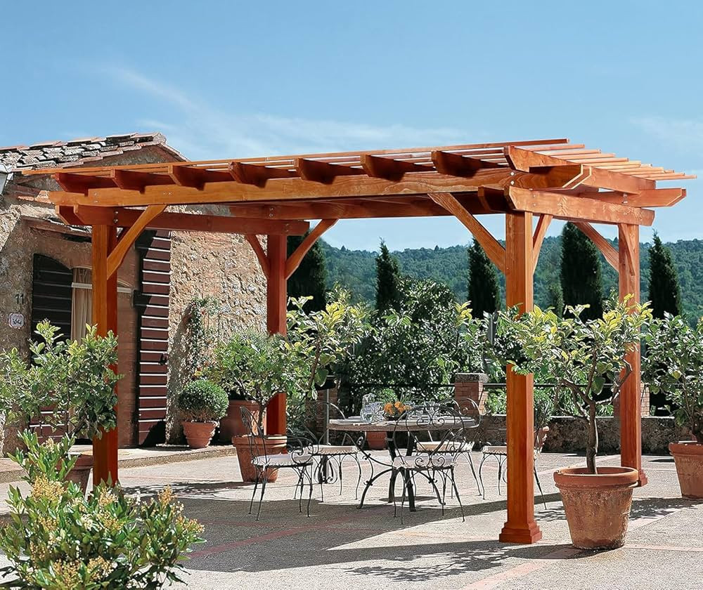 U-MAX Wood Pergola 12'x10' Cedar Wood Gazebo with Durability, Stability, Structure, Snow and Wind... | Amazon (US)