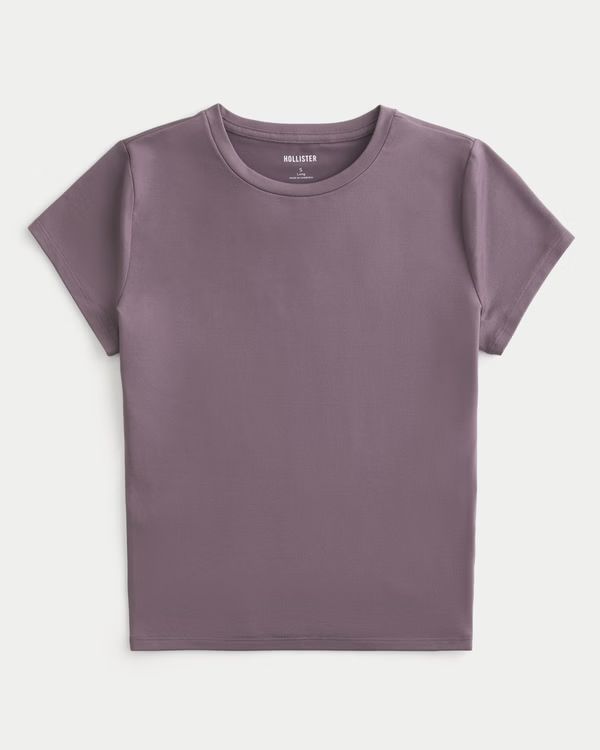 Women's Seamless Fabric Longline Crew Baby Tee | Women's Tops | HollisterCo.com | Hollister (US)