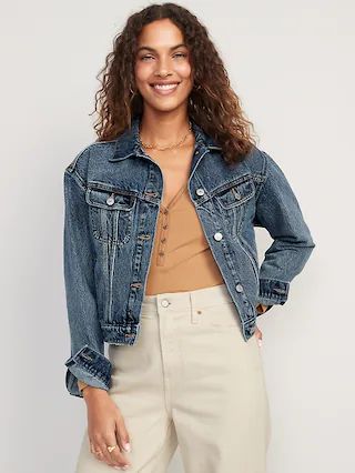 Cropped Non-Stretch Jean Jacket for Women | Old Navy (US)