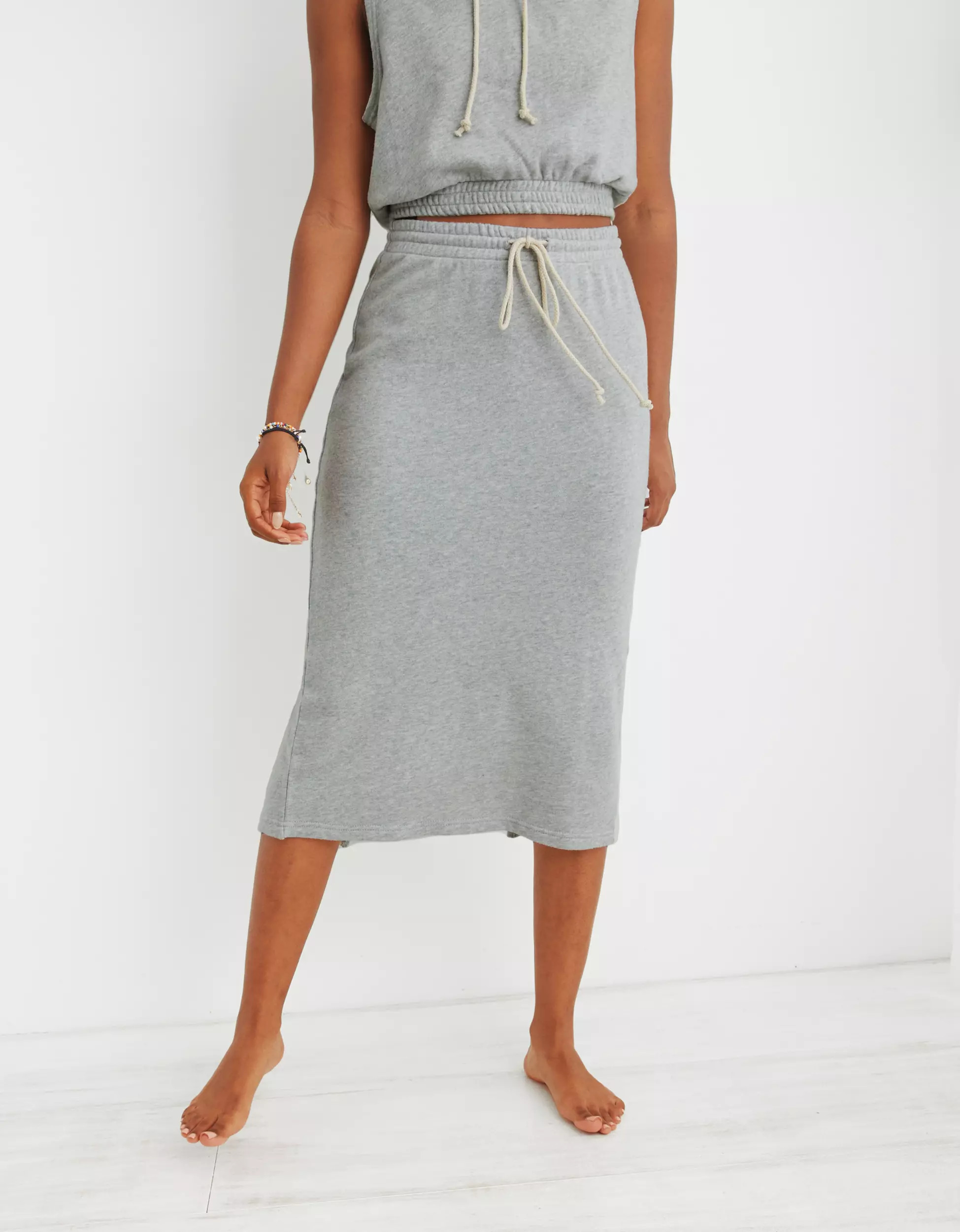 Aerie Fleece Midi Skirt | American Eagle Outfitters (US & CA)