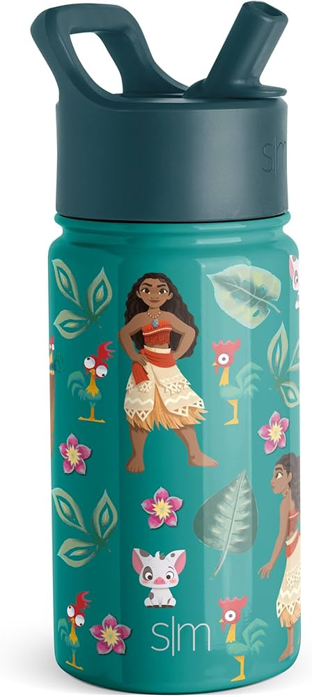 Simple Modern Disney Moana Kids Water Bottle with Straw Lid | Reusable Insulated Stainless Steel ... | Amazon (US)