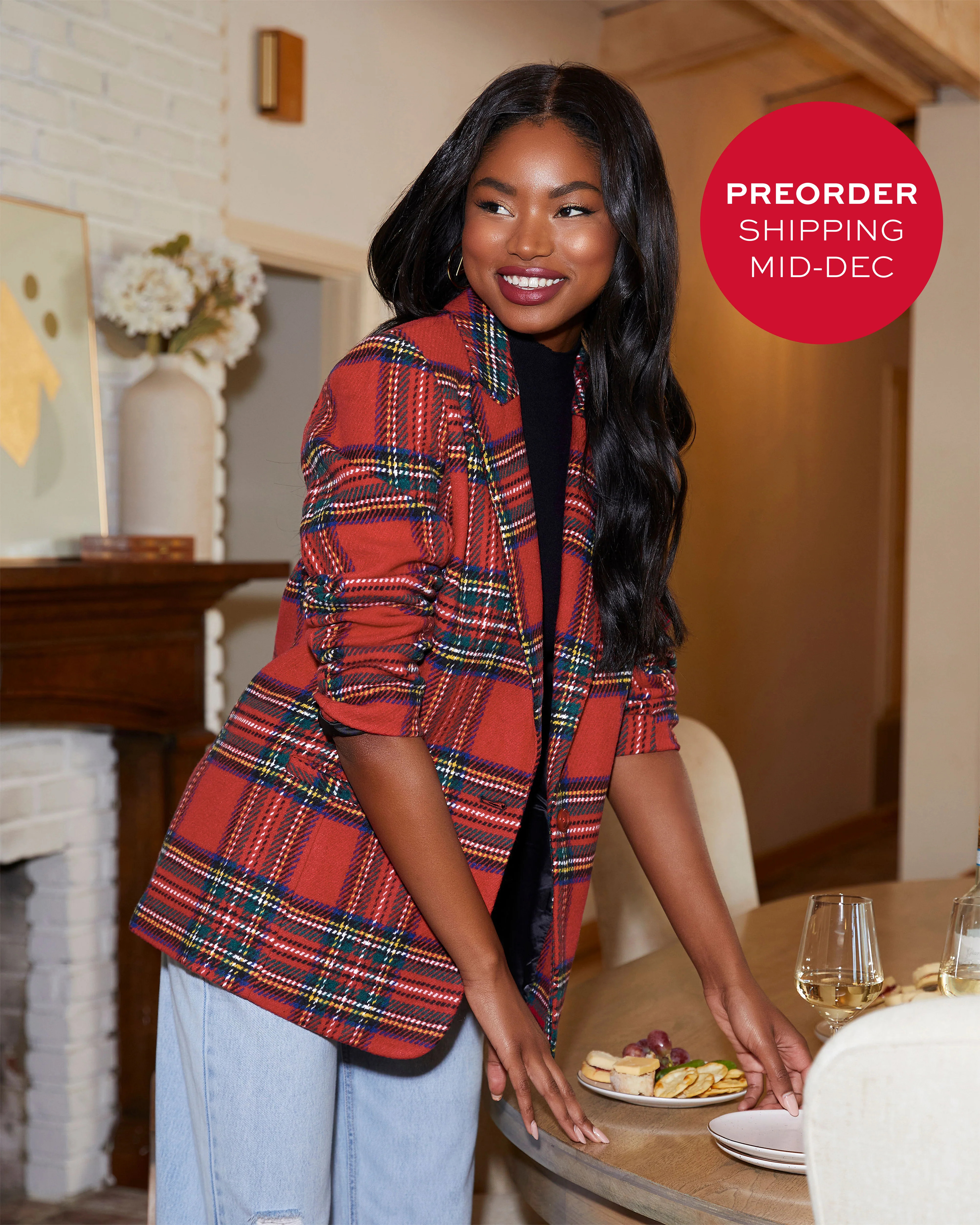 Eve Pocketed Plaid Blazer | VICI