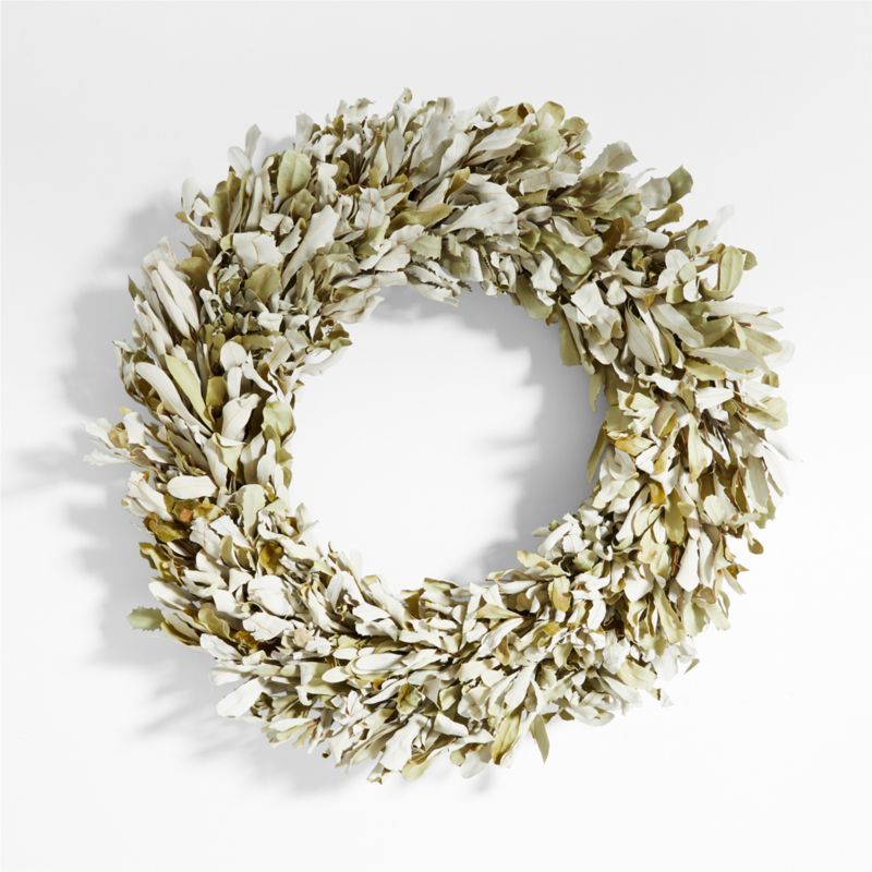 Dried Integrifolia Leaf Wreath | Crate & Barrel | Crate & Barrel